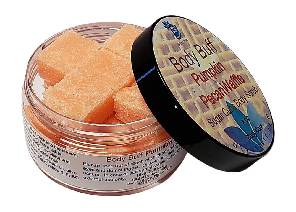 Diva Stuff Sugar Cube Body Buff Scrub - Exfoliating Pumpkin Pecan Waffle, 8 Oz