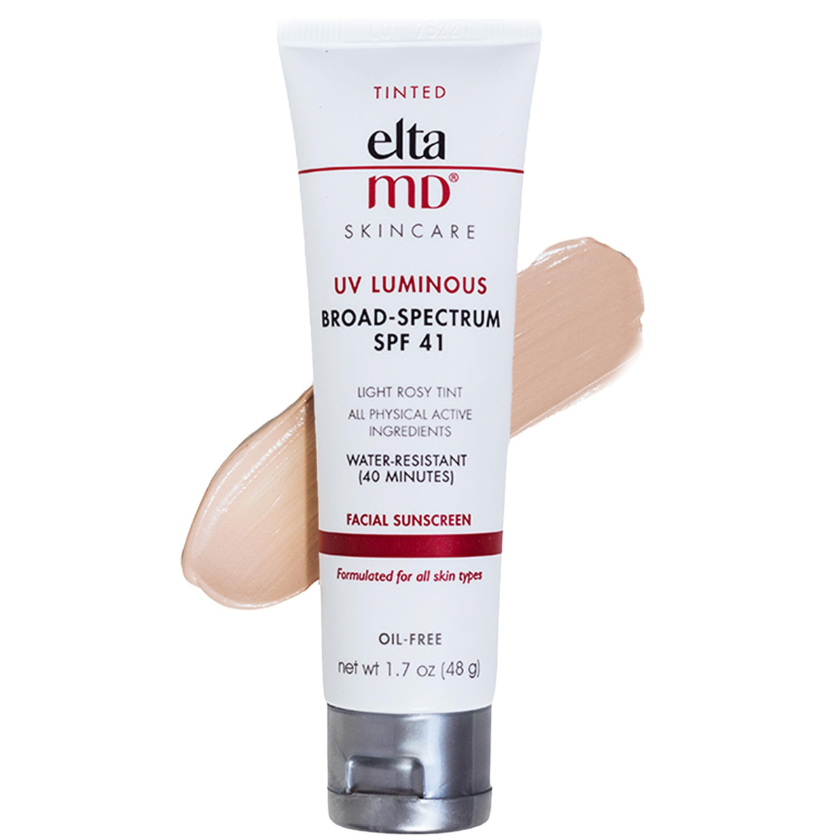 Eltamd Uv Luminous Tinted Sunscreen Primer, Spf 41, Rosy Tint, 1.7 Oz Mineral Sunscreen