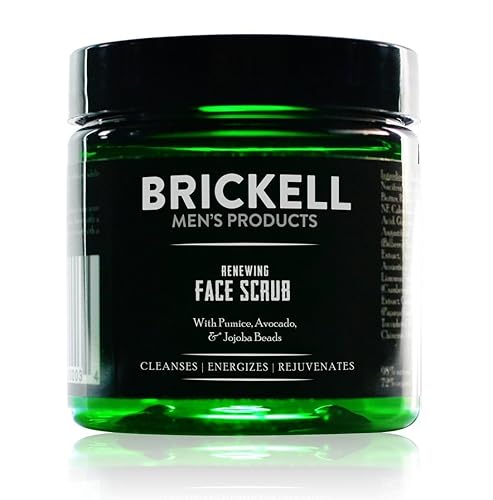 Brickell Men'S Renewing Face Scrub - Natural Exfoliating Facial Scrub With Jojoba Beads & Coffee Extract, 4