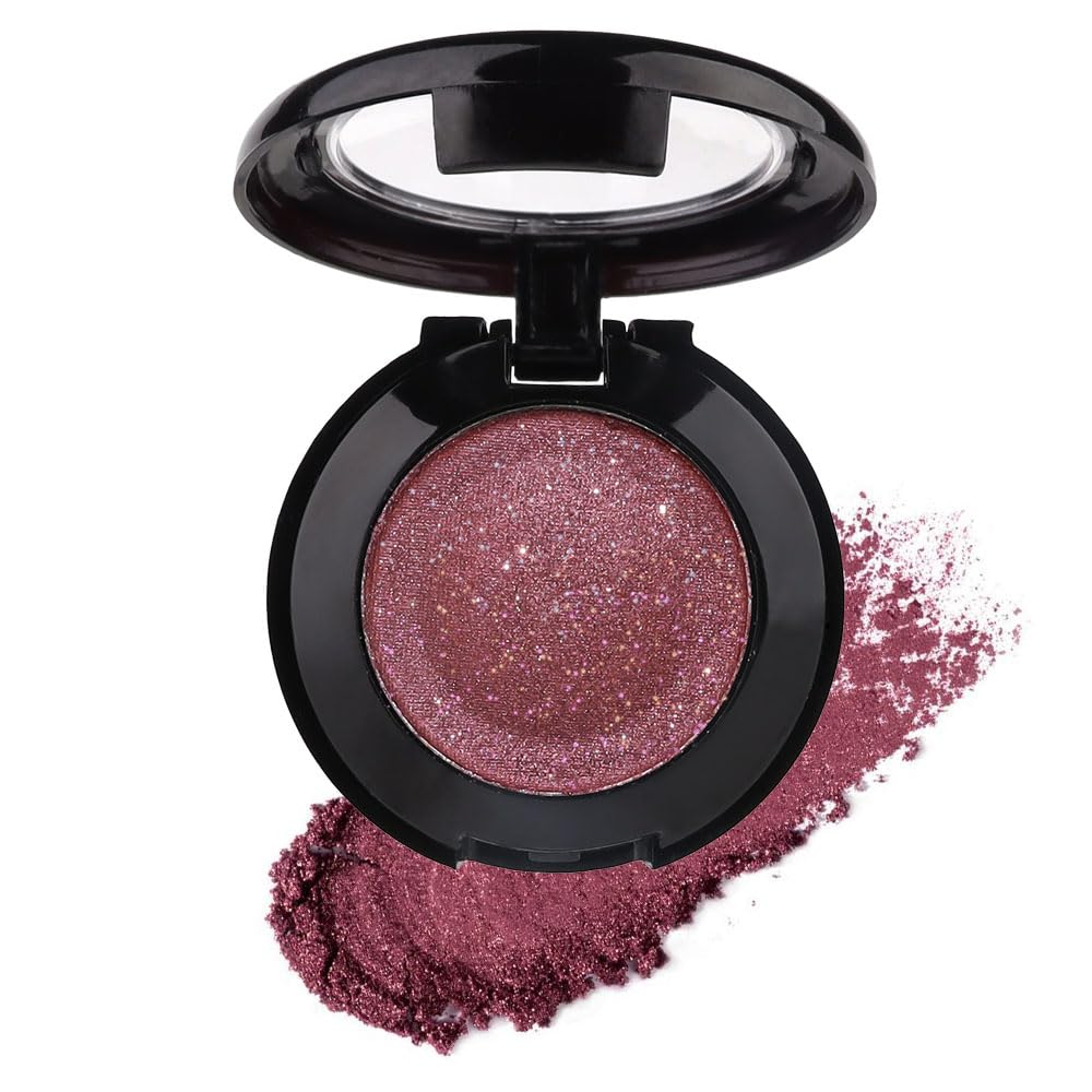 Cakaila Dark Plum Matte Shimmer Eyeshadow - High Pigment, Waterproof, Longwear With Brush & Mirror