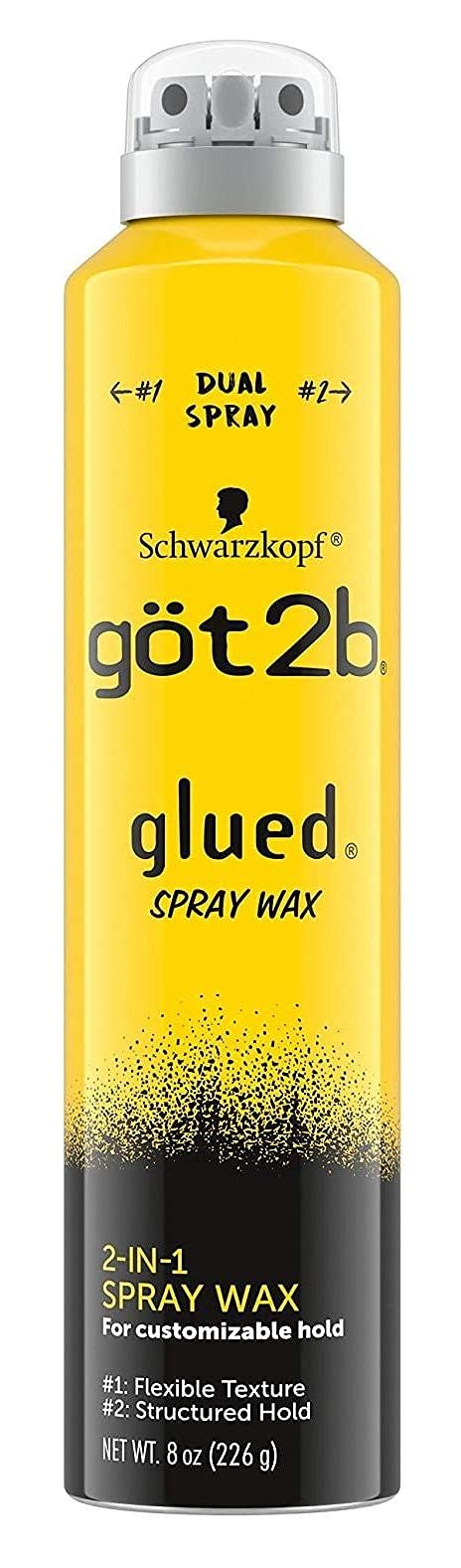 Got2B Glued Spray Wax 2-In-1, 8 Ounce - Pack Of 6, Strong Hold Hair Styling Spray