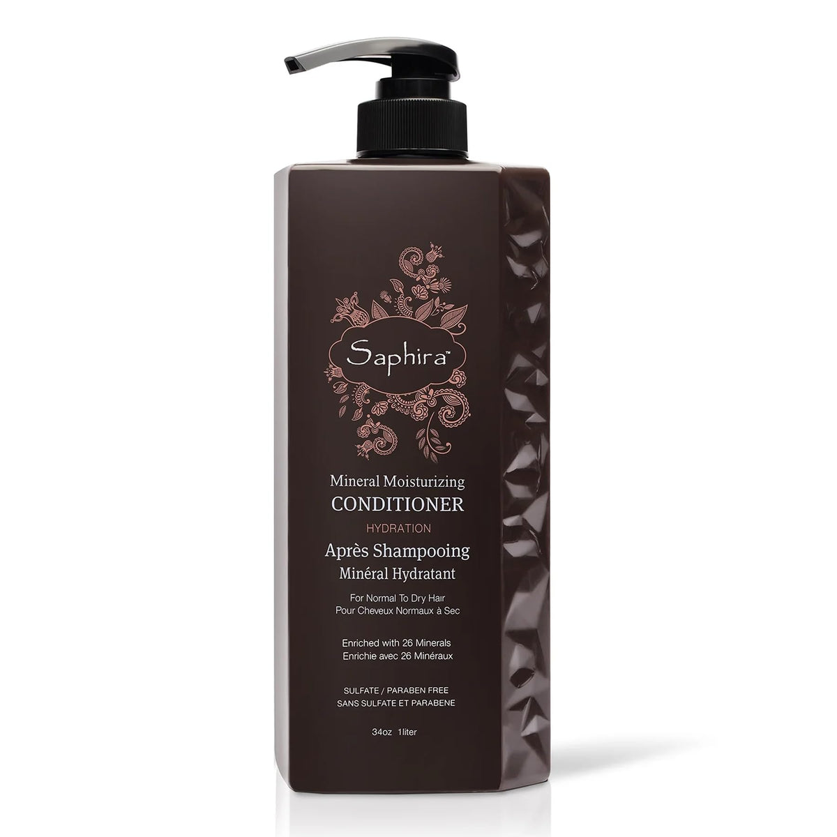 Saphira Mineral Moisturizing Conditioner For Dry, Damaged Hair - 34 Fl Oz, Sulfate & Paraben Free