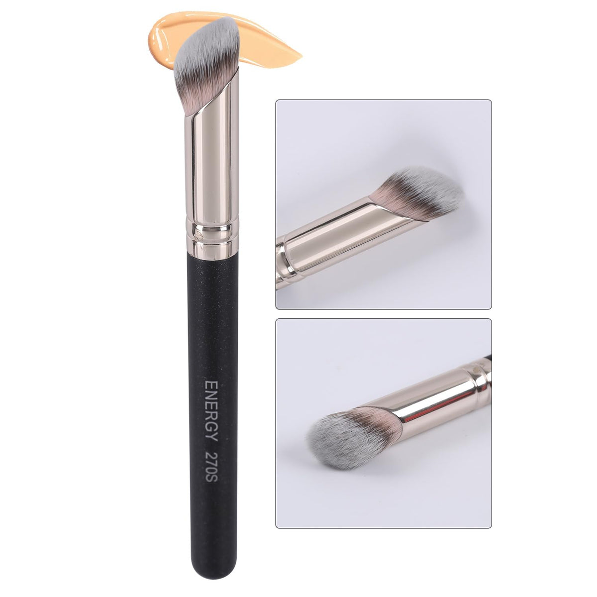 Energy Kabuki Foundation Brush - Liquid Makeup, Concealer, Blusher, Bronzer, Travel-Friendly