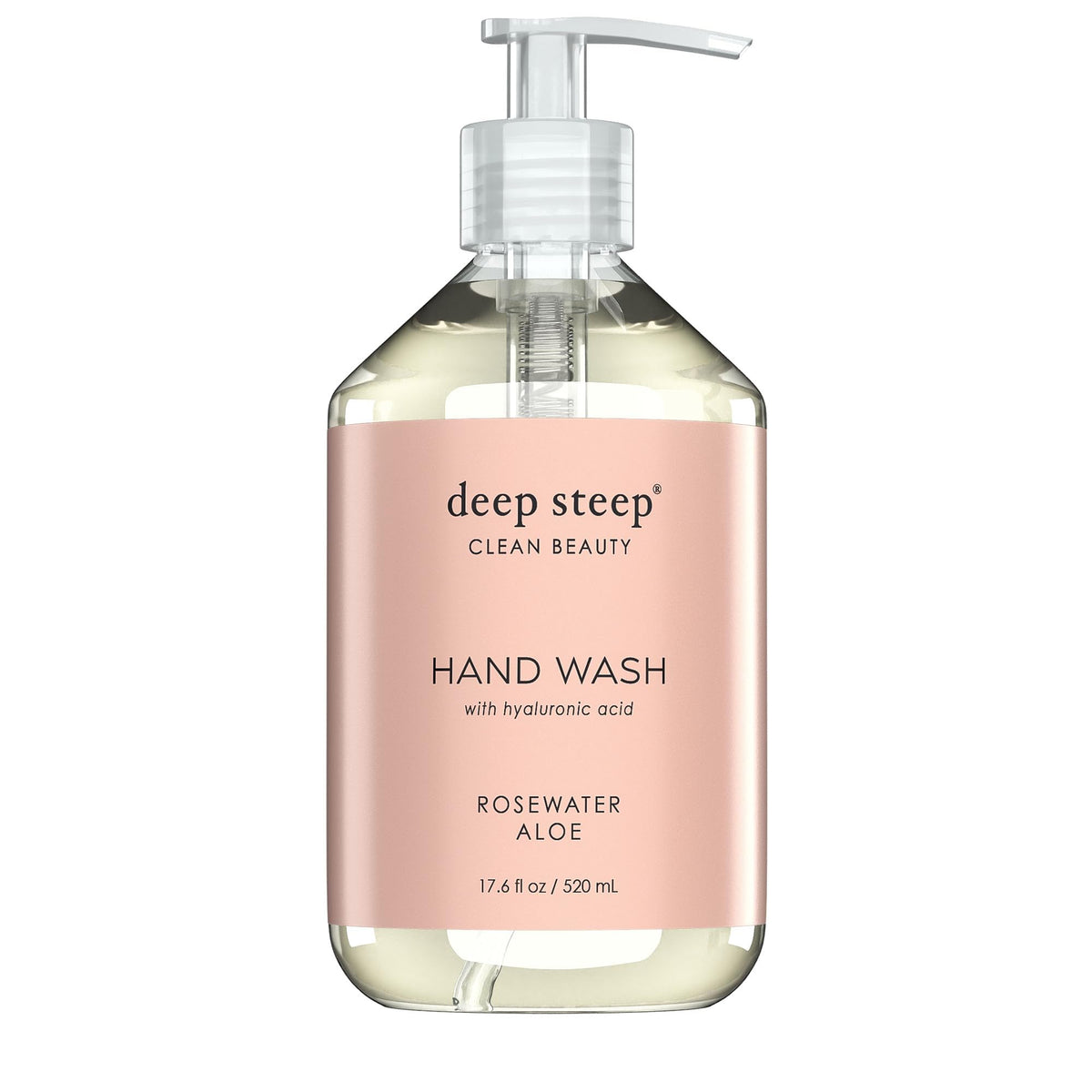 Deep Steep Liquid Hand Wash - Rosewater Aloe, 17.6 Fl Oz, Moisturizing & Refreshing