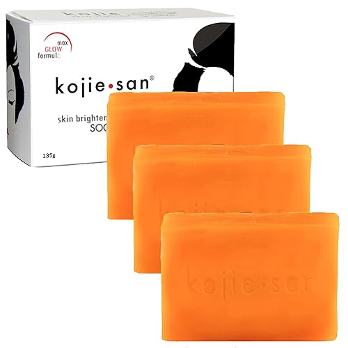 Kojie San Skin Brightening Soap - Kojic Acid, Reduces Dark Spots & Scars, 135G X 3 Bars