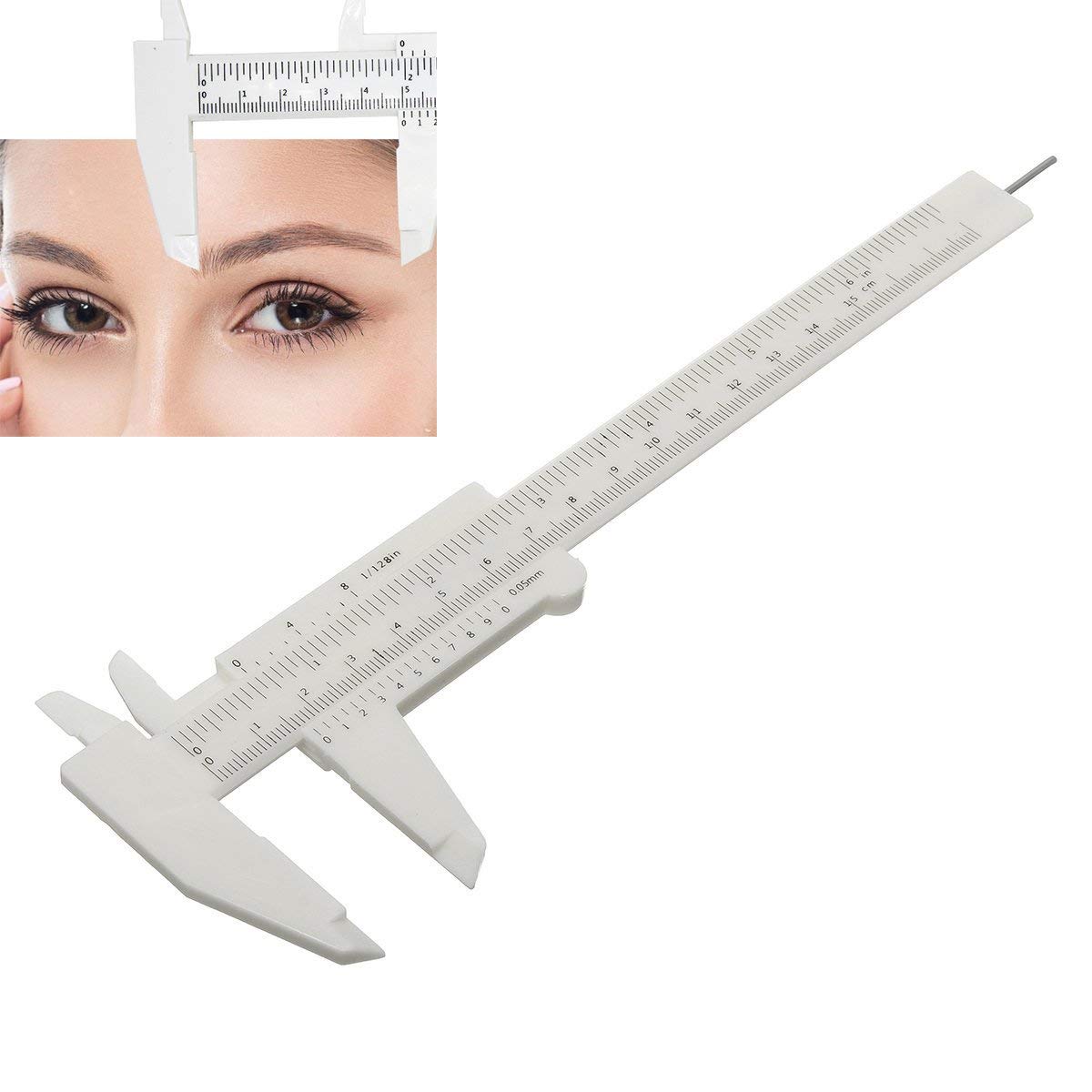 Tmishion Waterproof Plastic Vernier Caliper Ruler For Permanent Makeup Tattoo Eyebrow Lip Measurement