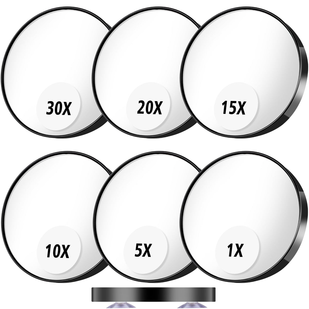 Yhovid 6X Magnifying Makeup Mirror With Suction Cup - Portable 3.5In Travel Mirror, 1X To