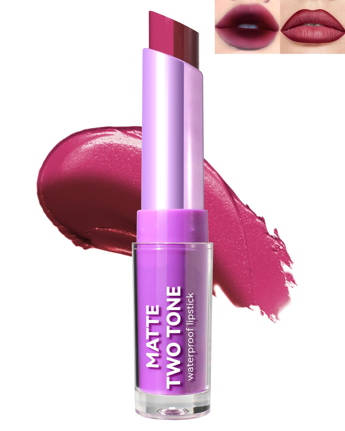 Lestpola Pink Matte Lipstick - Waterproof, Long Lasting, 2-In-1 Lip Gloss & Stain, 0