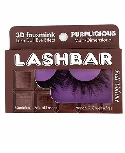 Pop Cosmetics Faux Mink Eyelash Purplicious - 1 Count Purple Lashes For Glam Look