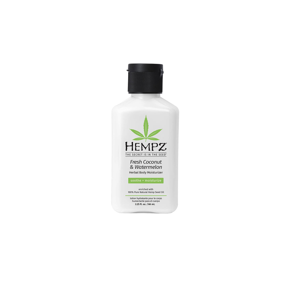 Hempz Herbal Body Moisturizer, Fresh Coconut & Watermelon, 2.25 Fl Oz, Hydrating Lotion