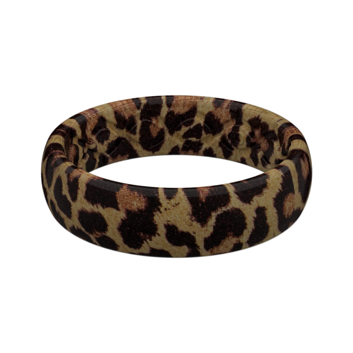 Groove Life Leopard Silicone Wedding Ring for Women - Size 5, Breathable Comfort Fit, Lifetime Coverage