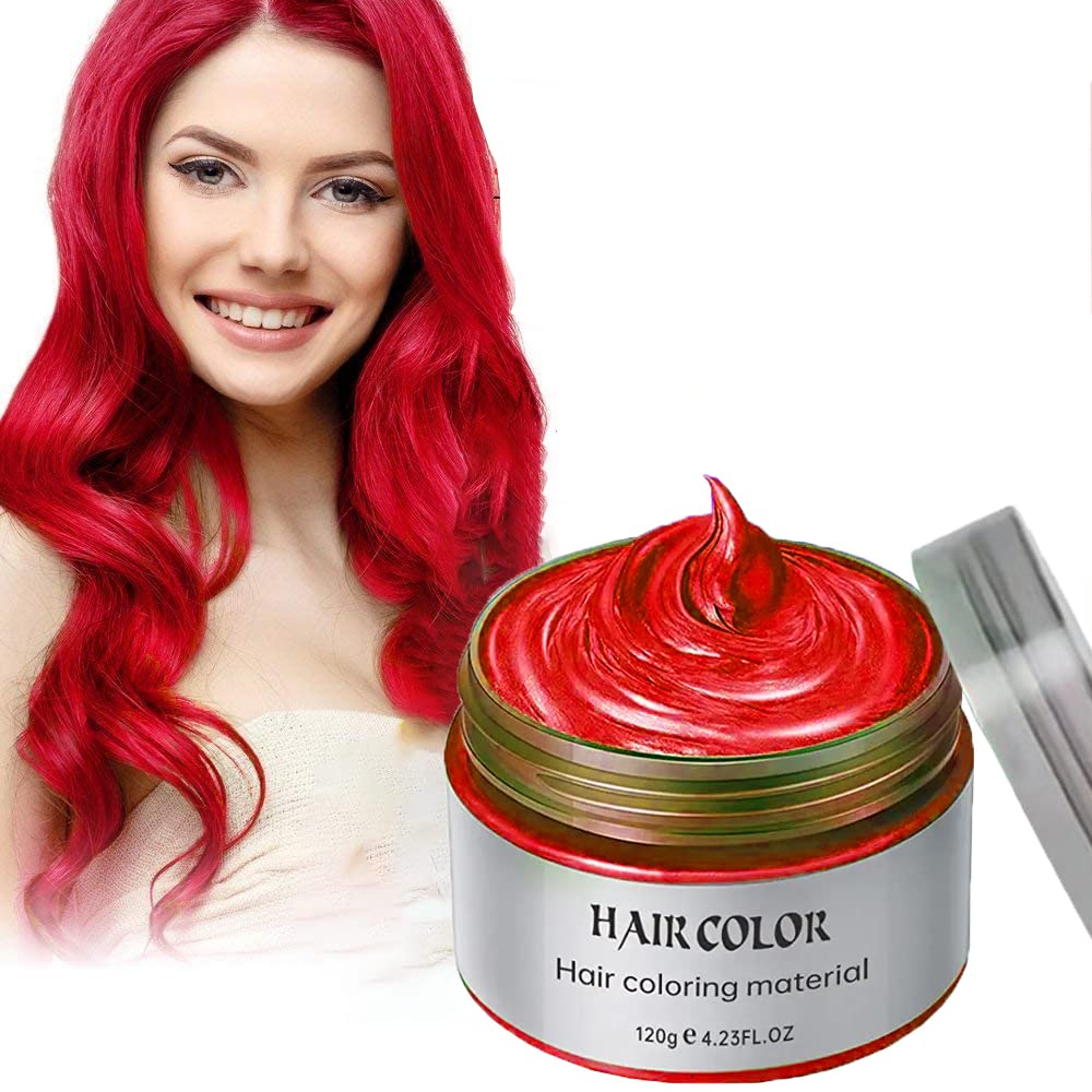 Acomler Red Temporary Hair Dye - 4.23 Oz Styling Cream For Parties & Role Play