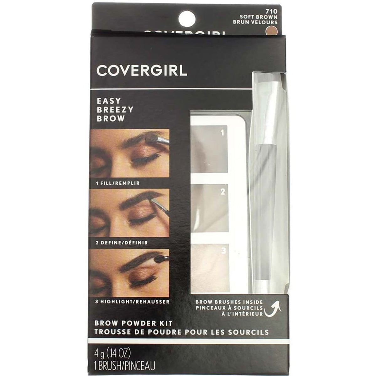 Covergirl Brow Powder Kit, Soft Brown, 0.07 Oz (Pack Of 2) - Perfect For Defined Brows