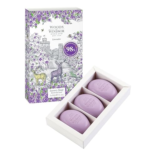 Woods Of Windsor Lavender Soap Bars - Moisturizing Shea Butter Soap With Patchouli & Musk, 3 X 60G