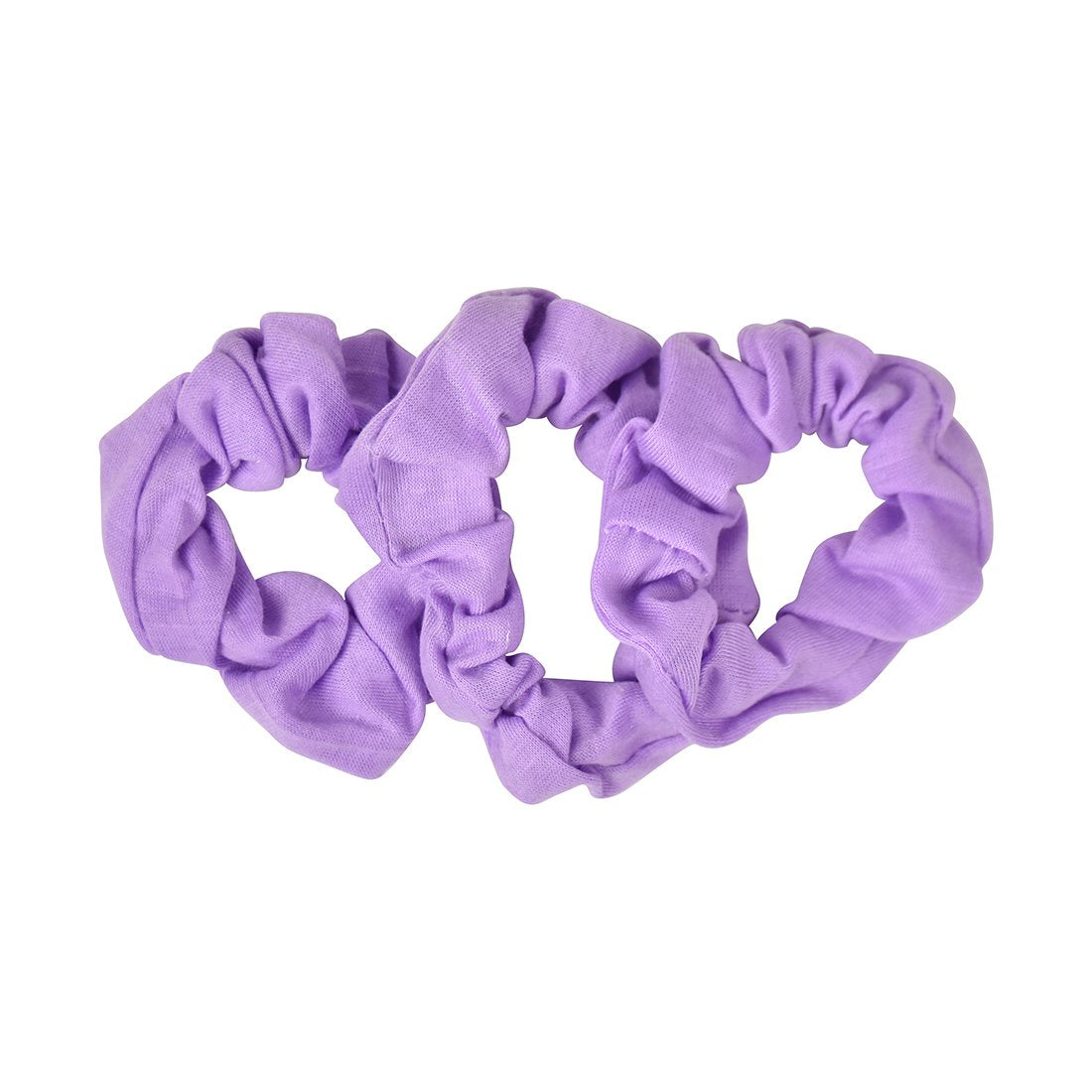 Motique Accessories Small Lavender Cotton Scrunchies - Set of 3 Hair Bobbles