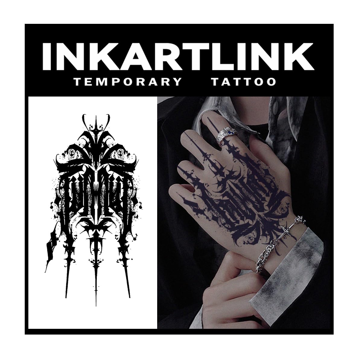 Inkartlink Extra-Large Waterproof Temporary Tattoos - 2 Sheets, Realistic Adult Designs, Lasts 1-2 Weeks