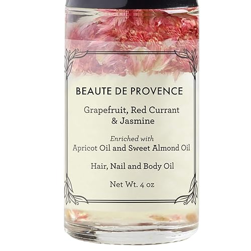 BEAUTE DE PROVENCE Floral Rose Petals Body Oil - Day & Night Moisturizer for Dry Skin, 1 Fl Oz