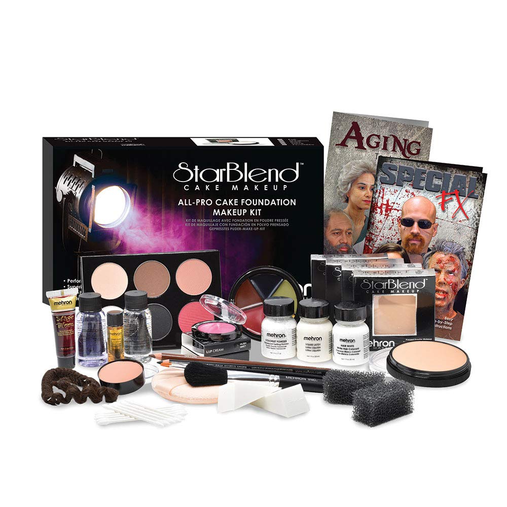 Mehron Makeup All-Pro Starblend Cake Kit - Fair, Professional Quality Face Makeup