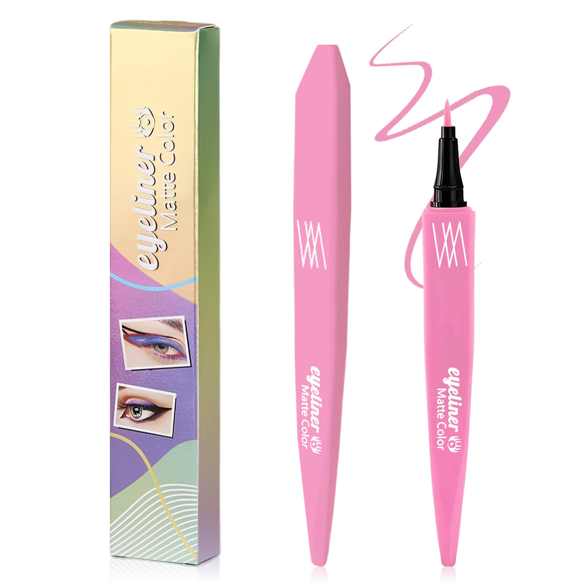 Lestpola Pink Liquid Eyeliner Pen - Waterproof, Smudge Proof, Long-Lasting, High Pigment, 1