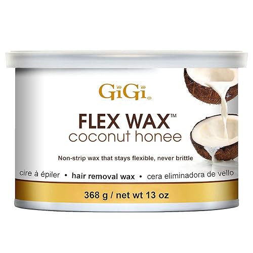 Gigi Coconut Honee Flex Wax - Hard Wax For Face & Body, 13 Oz, Non-Strip, Sensitive Skin