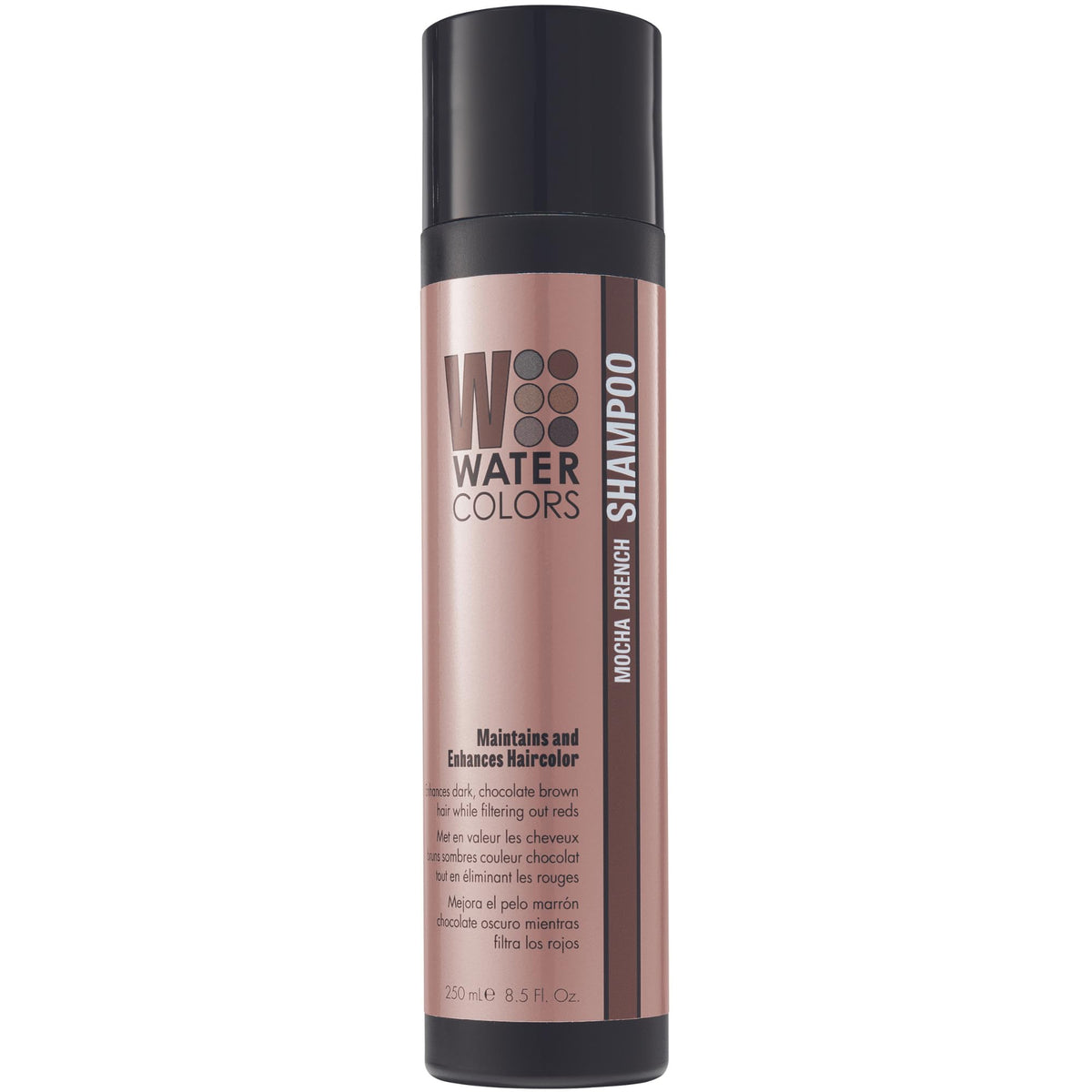 Watercolors Mocha Drench Semi-Permanent Color Shampoo, Sulfate & Paraben Free, 8.5 Fl Oz