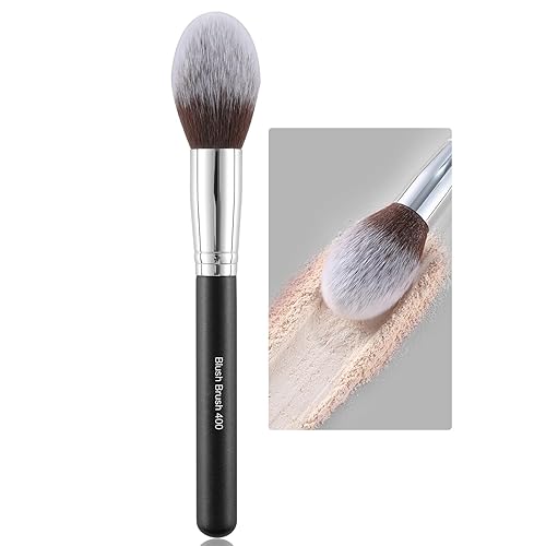 Energy Black Blush Brush - Tapered Face Brush For Makeup Application, Dense Synthetic Bristles