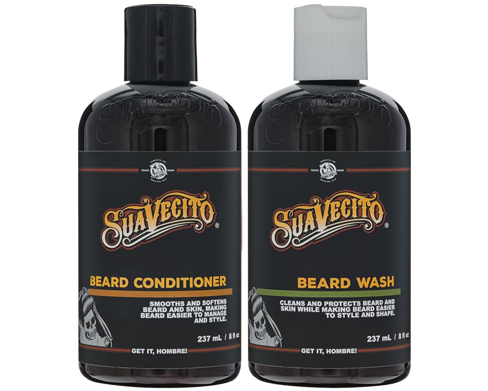 Suavecito Beard Wash Set - Cleansing & Conditioning Beard Kit For Men, 8 Fl Oz (Pack Of 2)