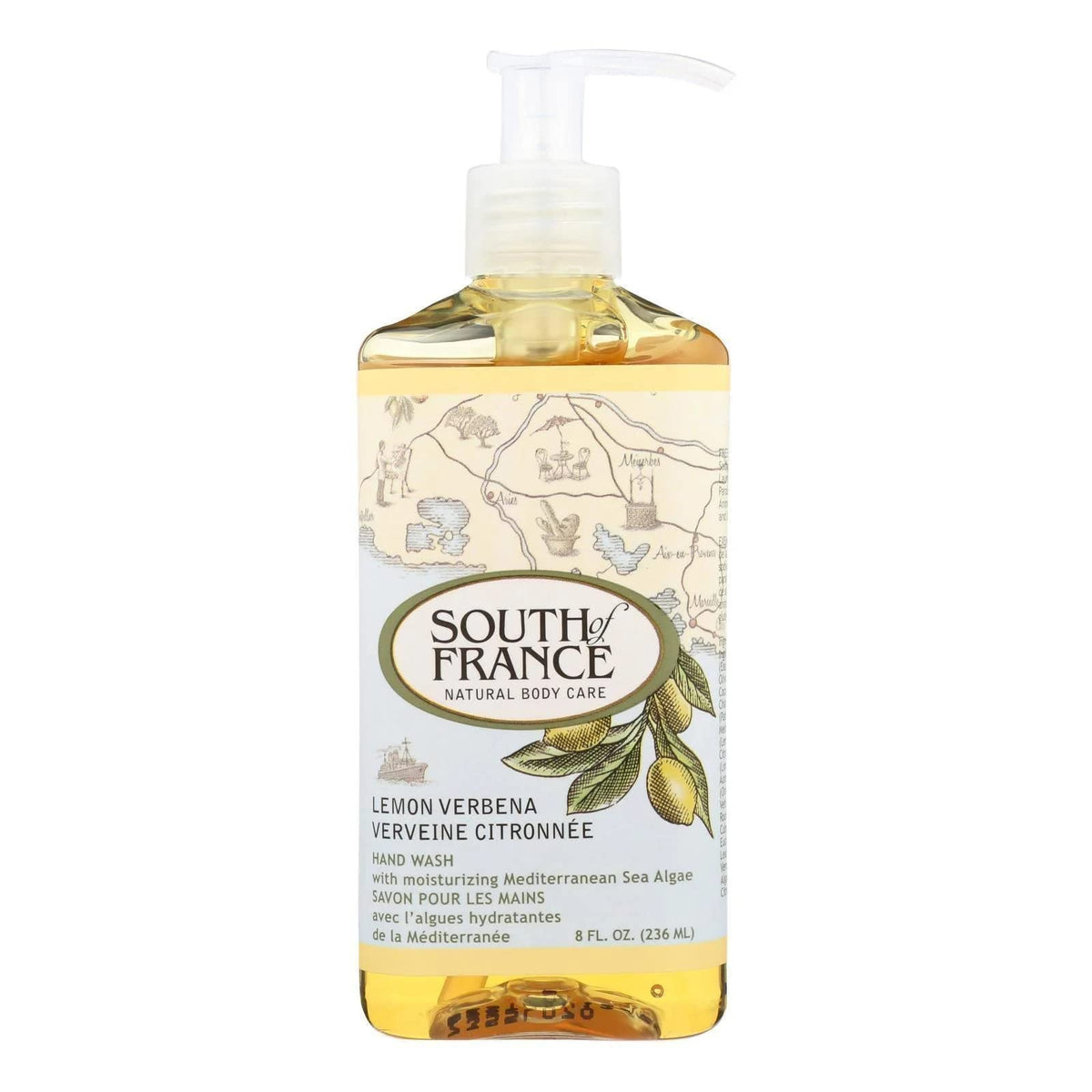 South Of France Lemon Verbena Hand Wash - 8 Oz, Nourishing Liquid Soap For Clean Hands