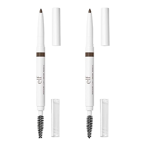 E.L.F. Instant Lift Brow Pencil - Dual-Ended, Vegan, Neutral Brown, 2-Pack For Defined Eyebrows