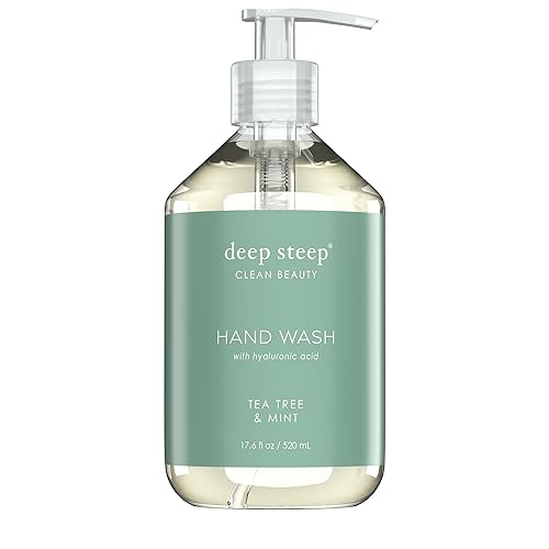 Deep Steep Tea Tree Mint Liquid Hand Wash, 17.6 Fl Oz - Natural, Moisturizing Cleanser