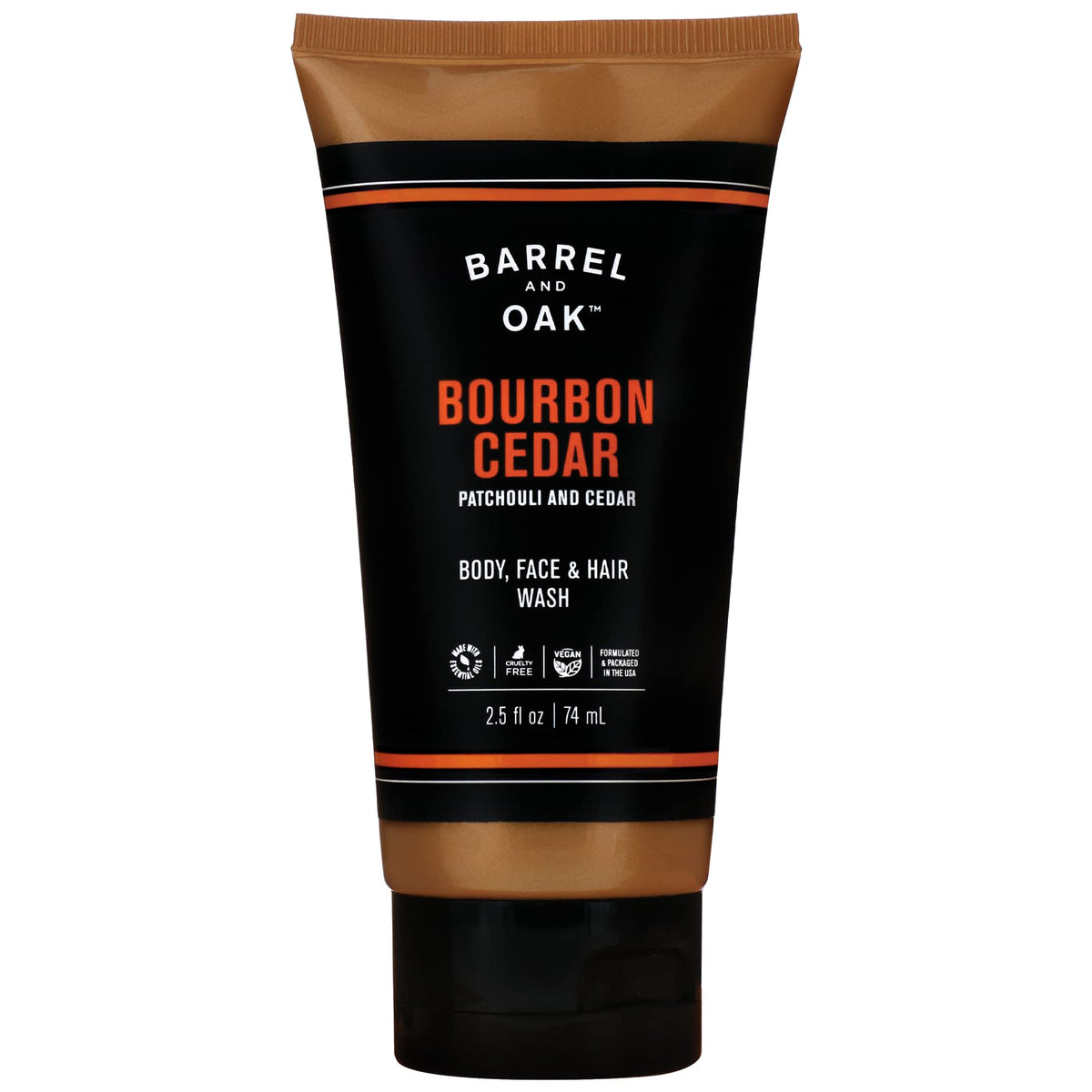 Barrel & Oak Men'S All-In-One Body Wash, Cedarwood & Bourbon, Vegan, 2.5 Oz Travel Size