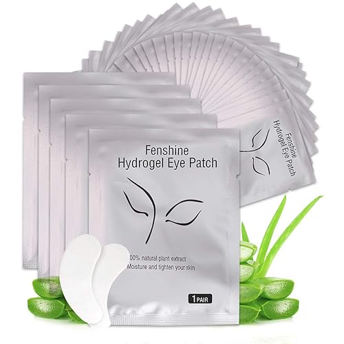 Fenshine Hydrogel Eye Pads - 100 Pairs Lint-Free Under Eye Gel for Lash Extensions