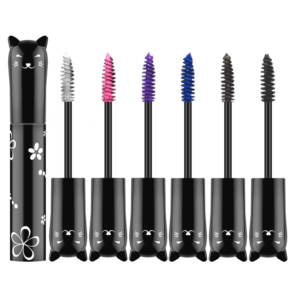 Ownest 6 Colors Waterproof Mascara Set - Long Lasting Thick Fiber Rainbow Mascara, 1.87 Oz