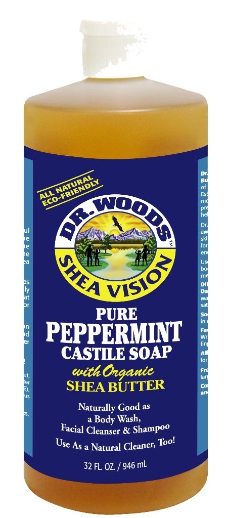 Dr. Woods Peppermint Castile Soap With Shea Butter - 32 Fl Oz, Pack Of 12