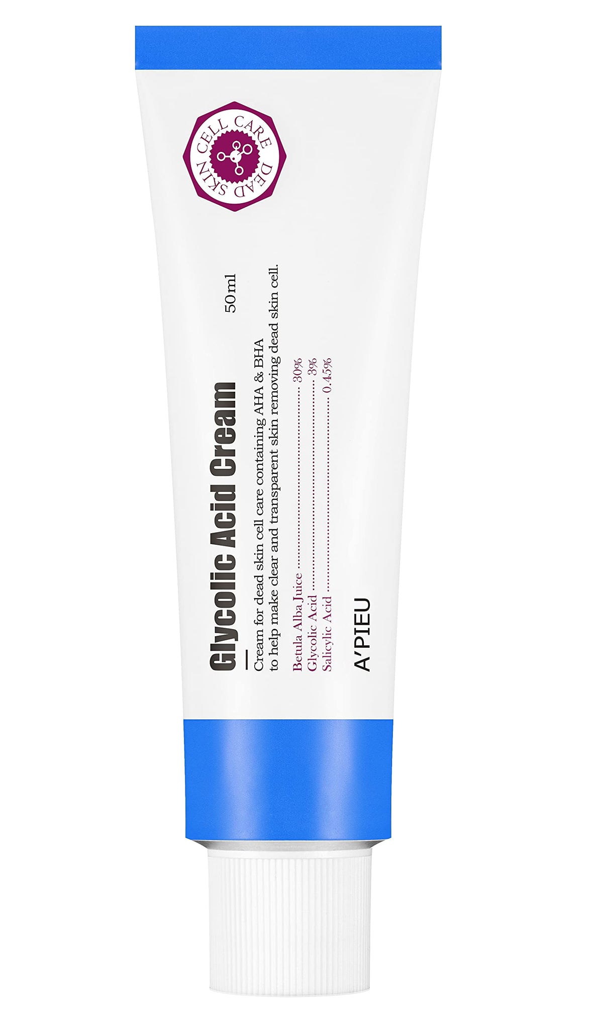 A'Pieu Glycolic Acid Cream 1.69 Fl Oz - Korean Exfoliating Peeling Gel For Radiant Skin