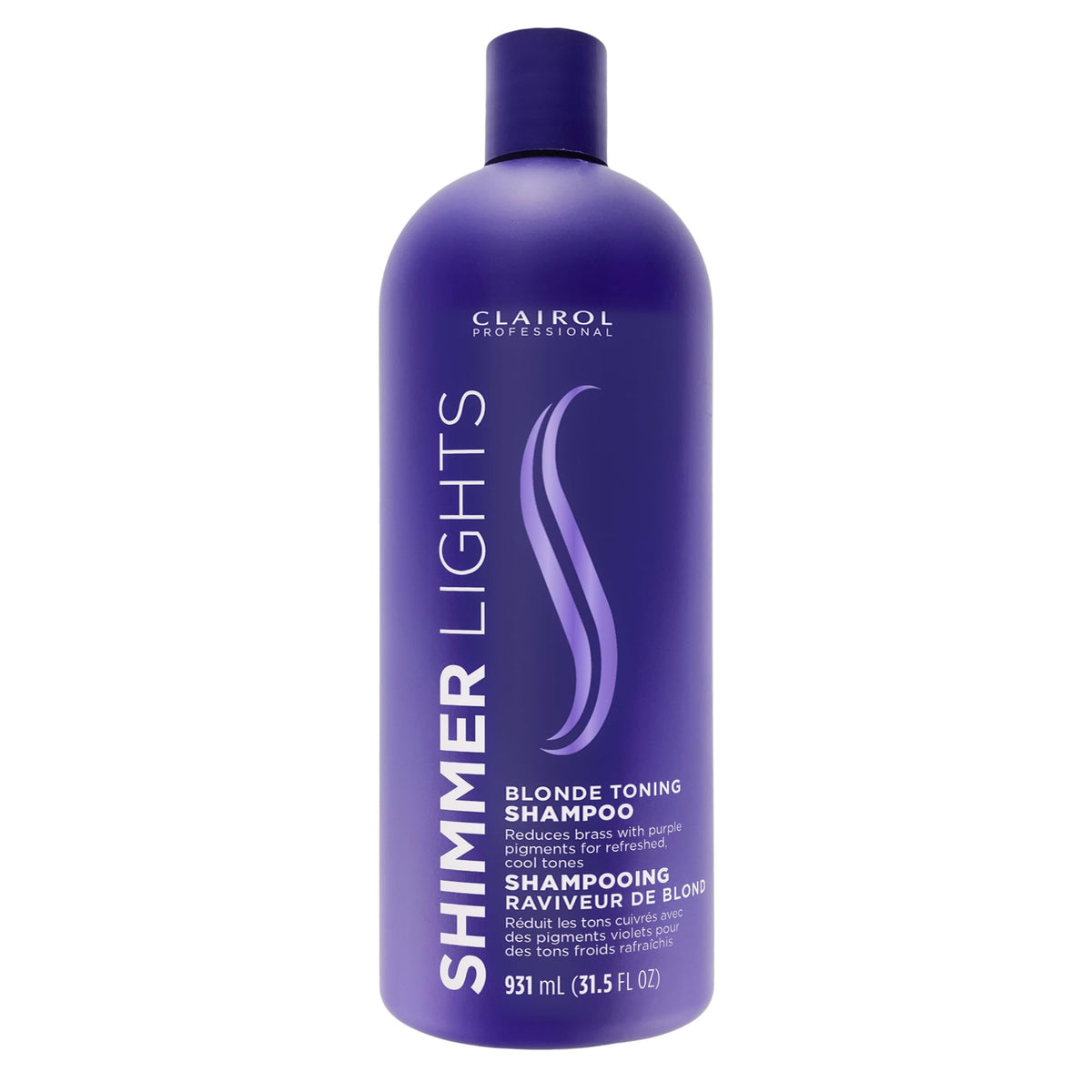 CLAIROL PROFESSIONAL Shimmer Lights Purple Shampoo  315 fl Oz Neutralizes Brass  Yellow Tones For Blonde  Silver  Gray  High