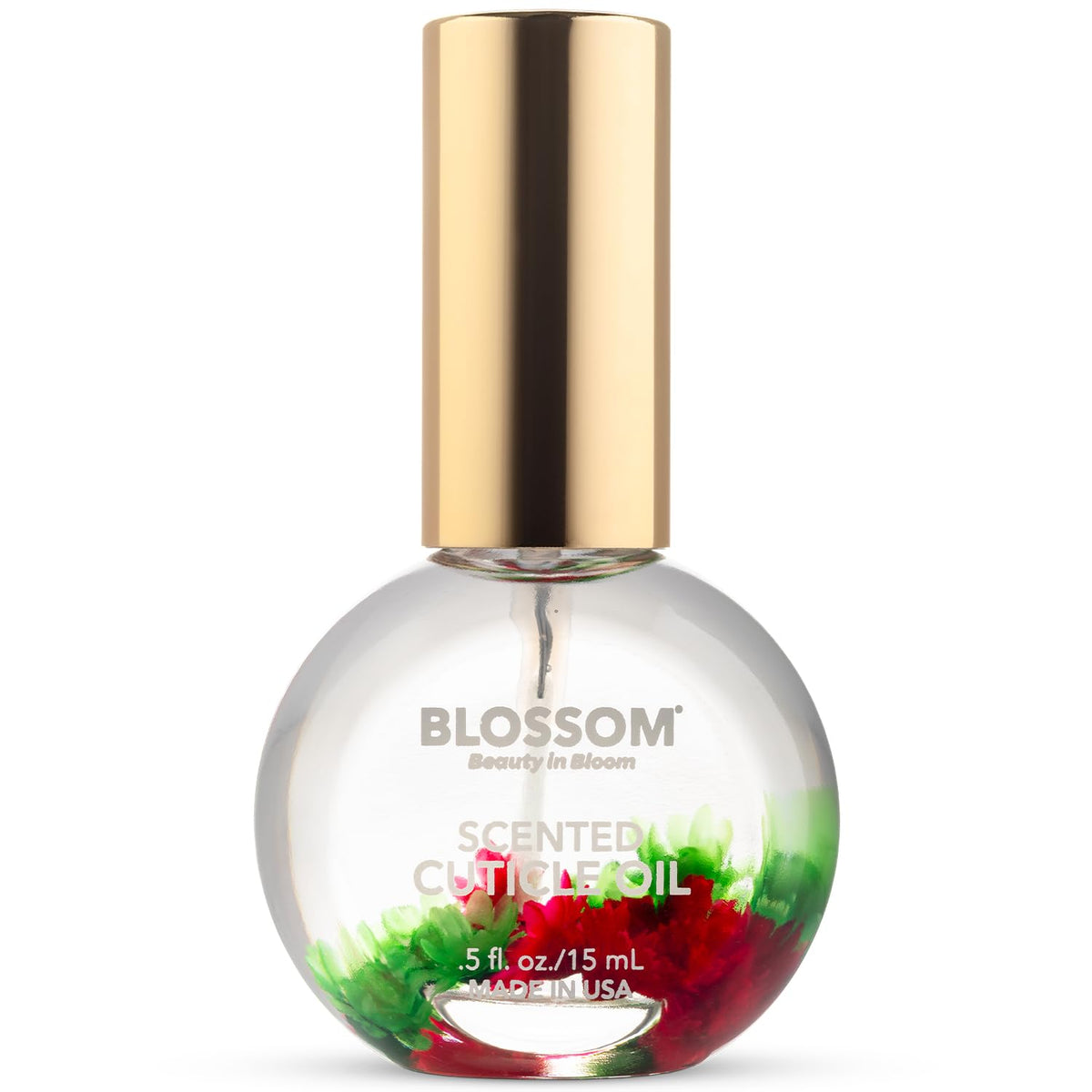 Blossom Hydrating Cuticle Oil With Real Flowers, Moisturizing Nail Care, Watermelon, 0.5 Fl. Oz