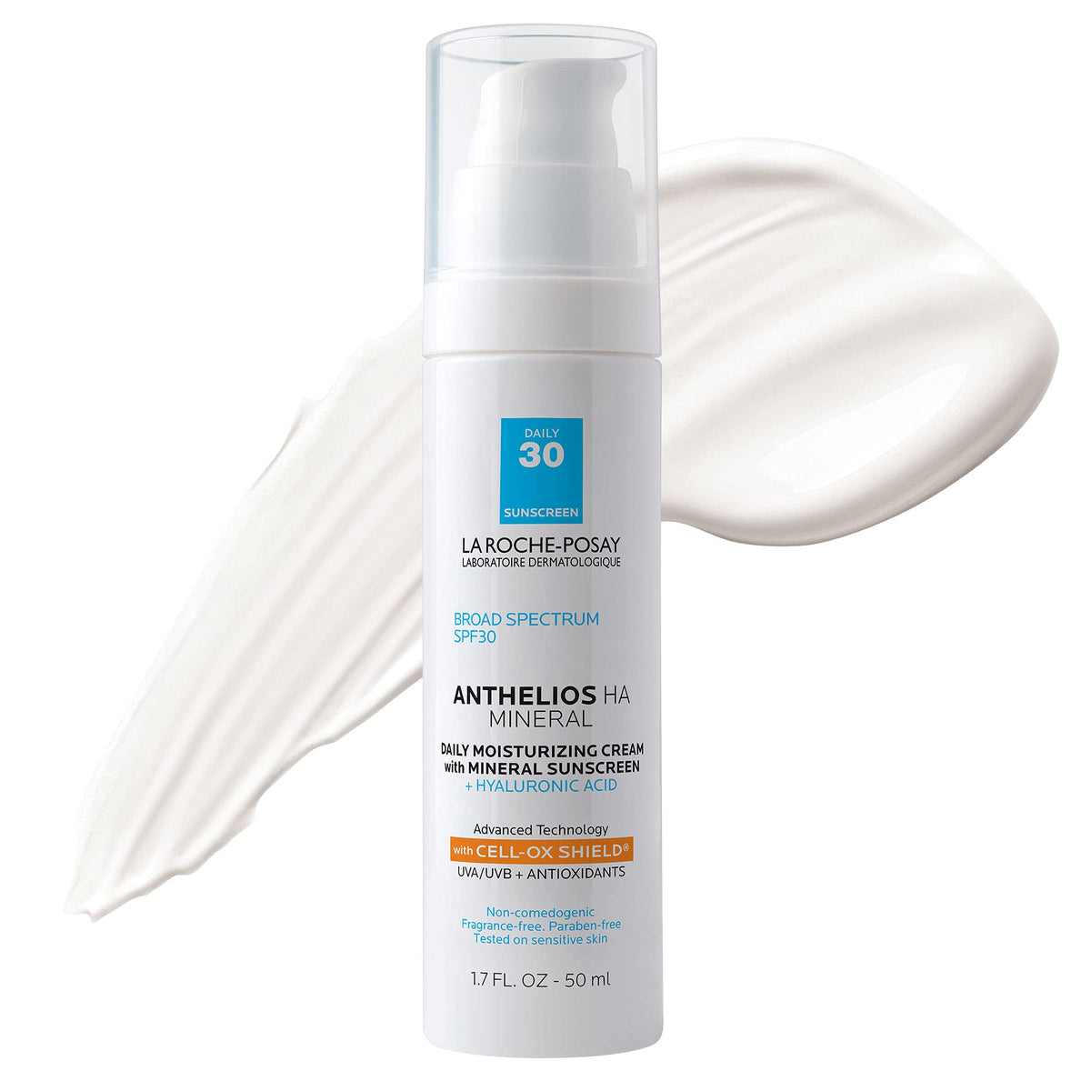 La Roche-Posay Anthelios Mineral Sunscreen Spf 30, Moisturizer With Hyaluronic Acid, 1.7 Fl