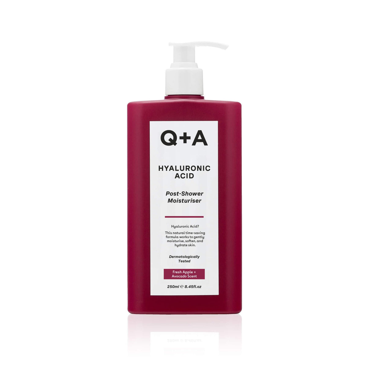 Q+A Hyaluronic Acid Moisturiser With Avocado & Hazelnut Oils, 250Ml, Hydrating Skin Care