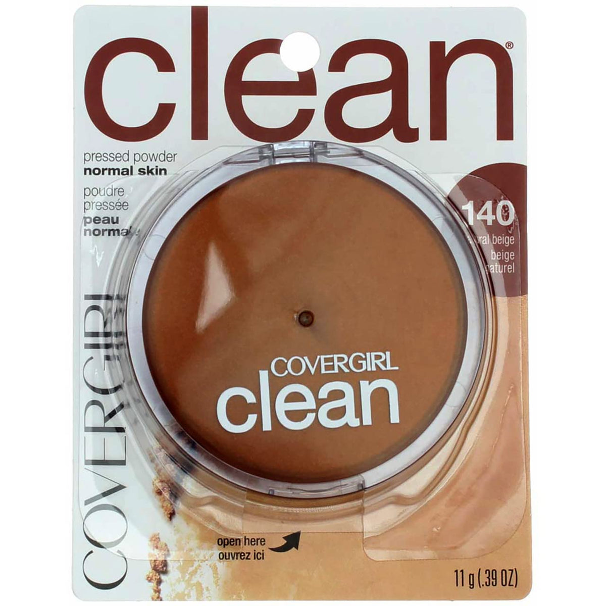 Covergirl Clean Pressed Powder Compact, Natural Beige [140], 0.39 Oz - Pack Of 2