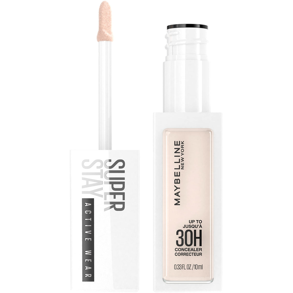 Maybelline Super Stay Liquid Concealer, Full Coverage, 30 Hour Wear, Oil-Free, 01, 0.33 Fl