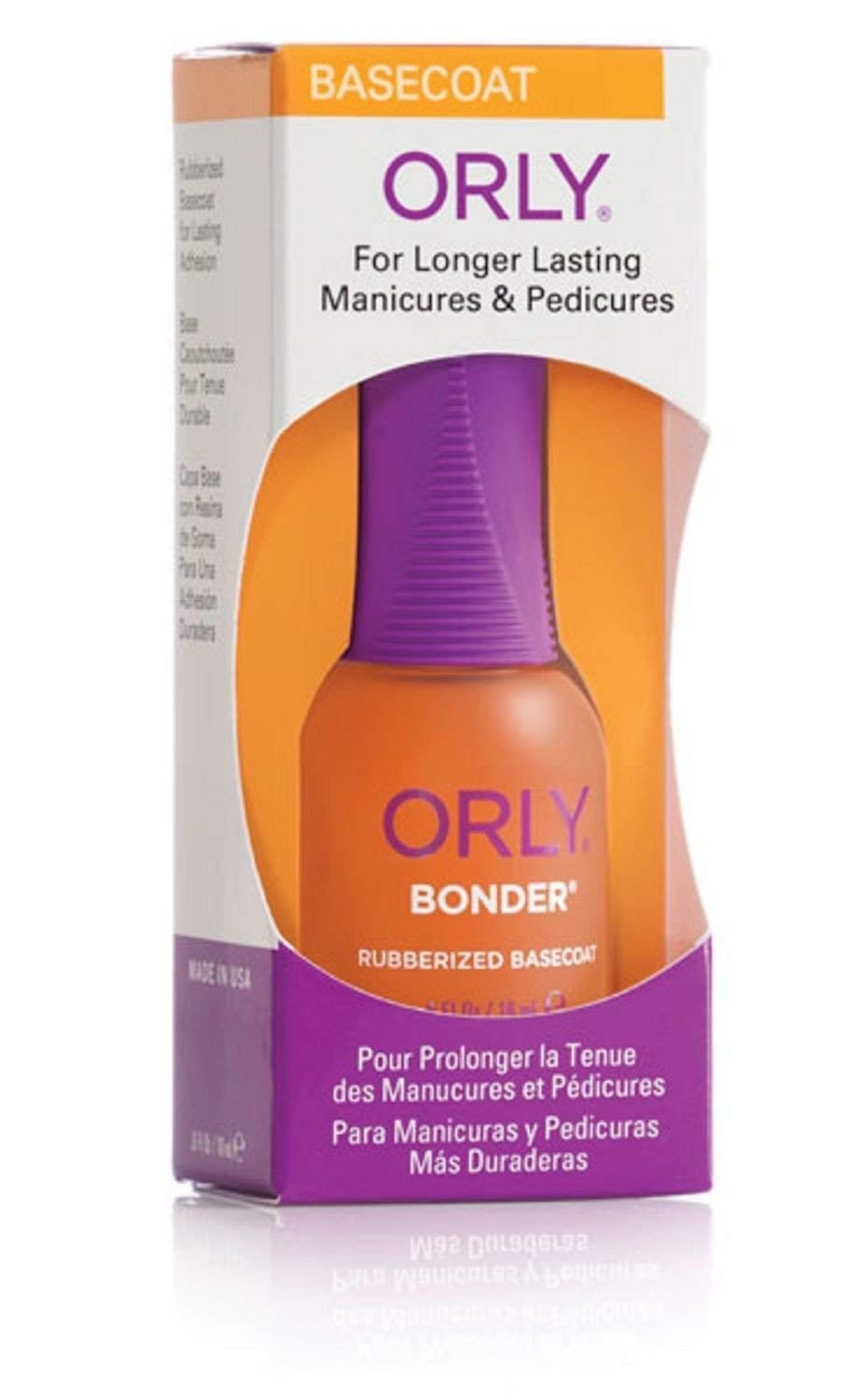 Orly Bonder Rubberized Base Coat, Clear, 0.6 Oz - Long-Lasting Nail Primer