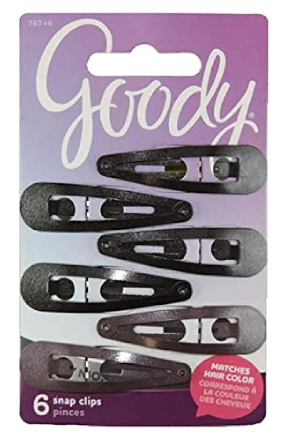 Goody Women'S Colour Collection Contour Clips, Black - 6 Metal Hair Clips