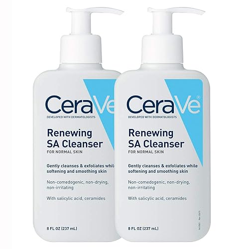 Cerave Salicylic Acid Cleanser - 8 Oz (Pack Of 2) Exfoliating Face Wash For Bumpy Skin