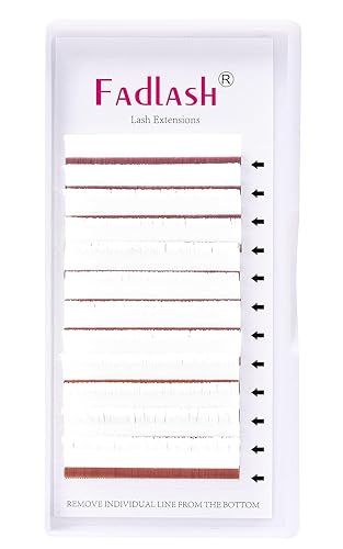 FADLASH Colored Lash Extensions D Curl 0.07D 18mm Easy Fan Volume Lashes - White