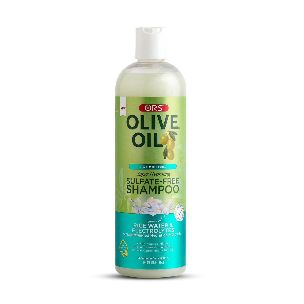 Ors Olive Oil Max Moisture Hydrating Shampoo With Rice Water & Electrolytes, 16 Fl Oz