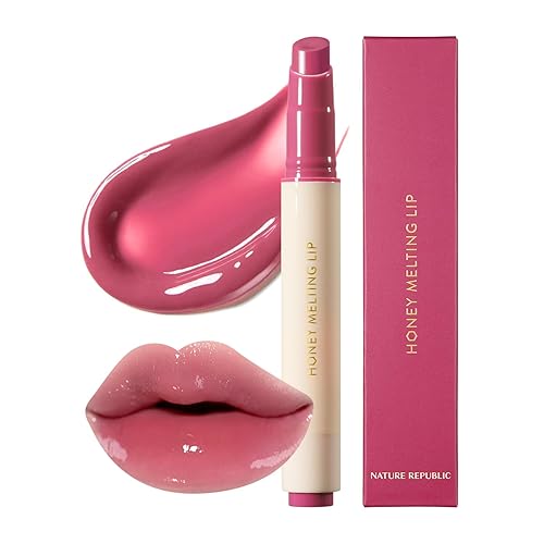 Nature Republic Honey Melting Lip Stick - 08 Black Cherry, Glossy Lip Balm & Tint, Korean Makeup