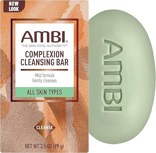 Ambi Complexion Cleansing Bar Soap, 3.5 Oz - Brightening For Clear Skin (12 Bars)