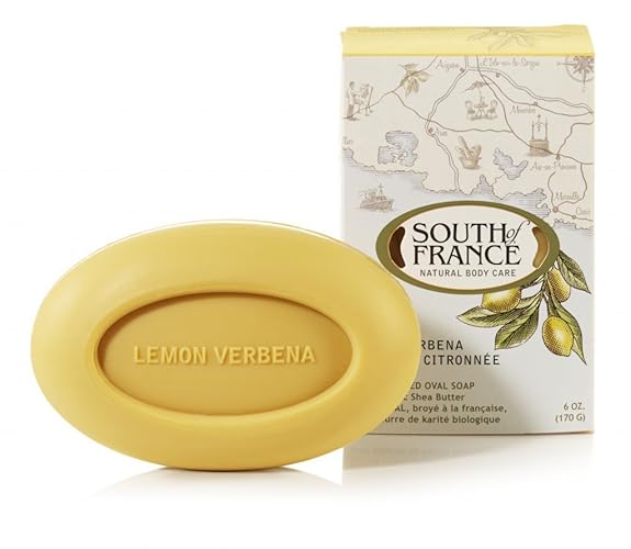 South Of France Lemon Verbena Natural Bar Soap, 6 Ounce - Refreshing & Moisturizing