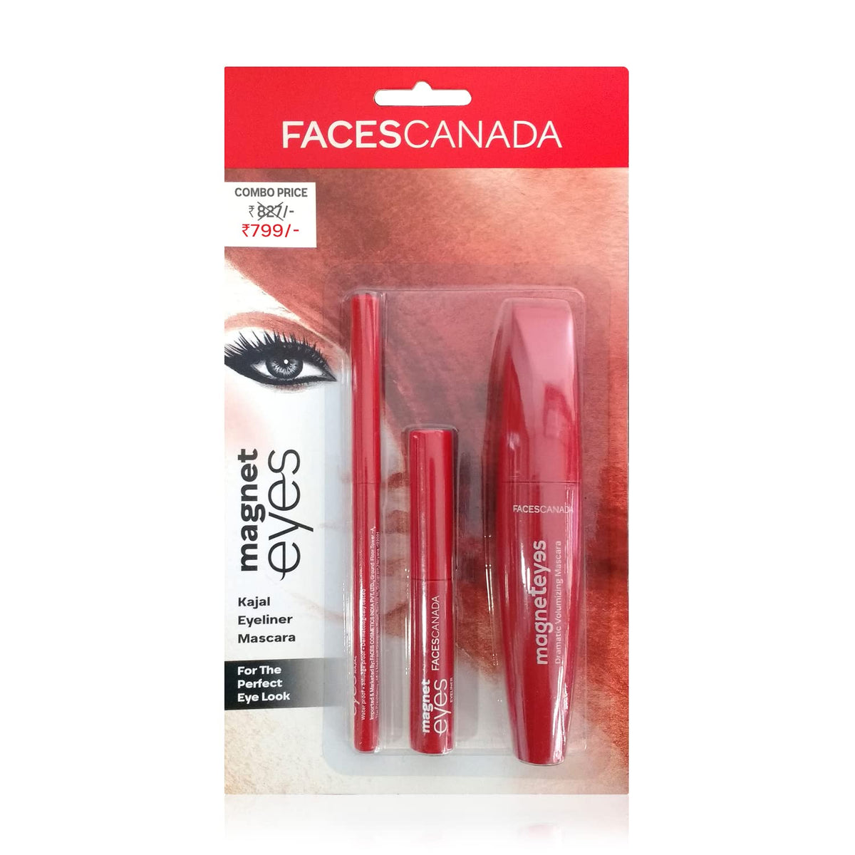 Facescanada Magneteyes Trio Pack - Black Eye Pencil, Eyeliner & Mascara Set, Smudge Proof